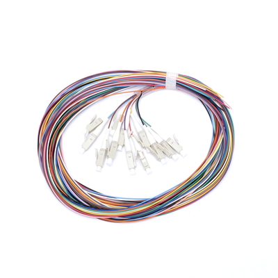 Kit de 12 Pigtails LC Multimodo OM3 50/125  conectores beige  2 metros