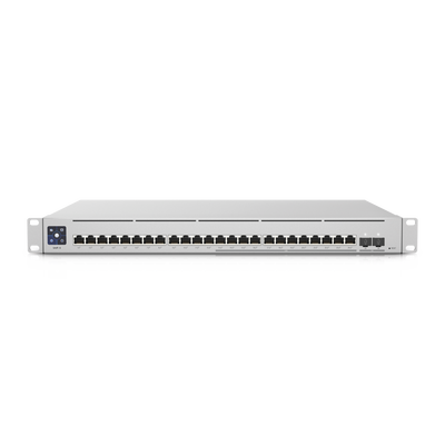 UniFi Switch Empresarial Capa 3 de 24 puertos PoE 802.3af/at (12 puertos 2.5G y 12 puertos 1G) + 2 puertos 1/10G SFP+  400W  pantalla informativa