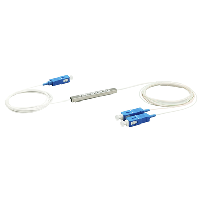 Splitter (Divisor Óptico) tipo PLC  de 1x2  conectores SC/UPC
