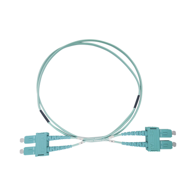 Jumper de Fibra Óptica Multimodo OM3 50/125 SC-SC OFNR (Riser)  2.0 mm  Dúplex  Aqua  3 metros