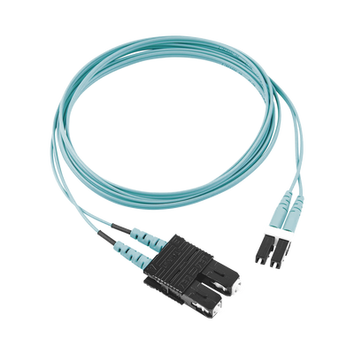 Jumper de Fibra Optica Multimodo 50/125 OM3  LC-SC Duplex  OFNR (Riser)  Color Aqua  30 Metros