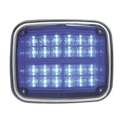 Luz de advertencia de 8 X 6"  Color Azul  SAE   IP67  Ideal para Ambulancias