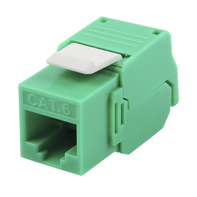 Módulo Jack Keystone Cat6 (toolless)  con terminación en ángulo 180 º Color Verde  Compatible con Faceplate y Patchpanel Linkedpro