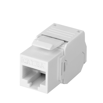 Módulo Jack Keystone Cat6A (toolless)  con terminación en ángulo 180 º Color Blanco  Compatible con Faceplate y Patchpanel Linkedpro