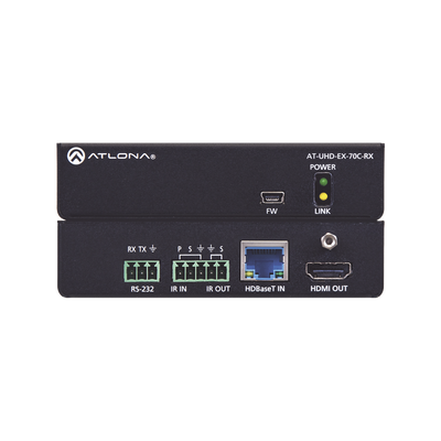 Receptor 4K/UHD HDMI sobre HDBaseT con control y PoE