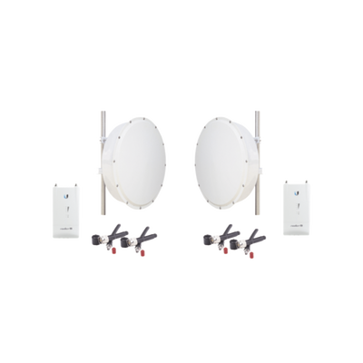 Kit de 2 radios R5ACLITE  2 antenas de 30 dBi con rango de frecuencias (4.9-6.5 GHz)  incluye jumpers y radomo  ideal para distancias de hasta 30km