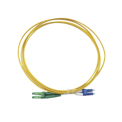 Jumper de Fibra Óptica Monomodo 9/125 LC/UPC-LC/APC  OFNR (Riser)  2.0 mm  Dúplex  amarillo  3 metros