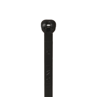 Cincho de Nylon 6.6 Dome-Top®  Con Lengüeta de Bloqueo de Acero Inoxidable  203 mm largo x 4.7mm ancho  Color Negro  Exterior Resistente a Rayos UV  Paquete de 100pz