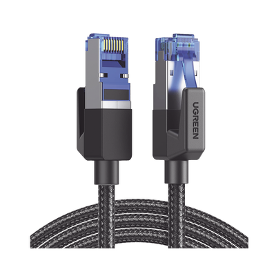 Cable Ethernet Cat8 CLASSâ… F/FTP Redondo con Malla de Nylon 2 Metros