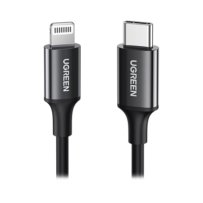 Cable USB-C a Lightning | 1 Metro | Certificado MFi | Carga Rápida 60W | 480 Mbps | PD | Conector C94 | Adecuado para iPhone  iPad y iPod | Protección Integrada | Caja de ABS | Cubierta de TPE | Color Negro.