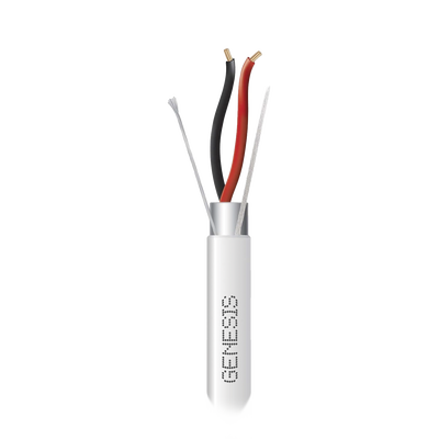 Bobina de 305 M de Cable 2 x 22 AWG BLINDADO / RISER / Color Blanco / Para Aplicaciones de Audio  Seguridad y Control