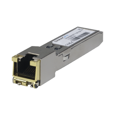 Transceptor Óptico SFP a RJ45 / Auto negociación 10/100/1000 Mbps / Conector RJ45 / 1000BASE-T / Distancia de hasta 100 m.