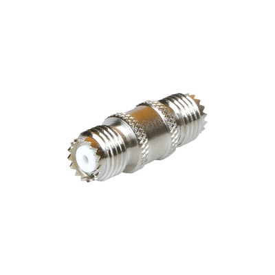 Adaptador Barril en Línea  de Conector Mini-UHF Hembra a Mini-UHF Hembra  Níquel/ Oro/ Teflón.