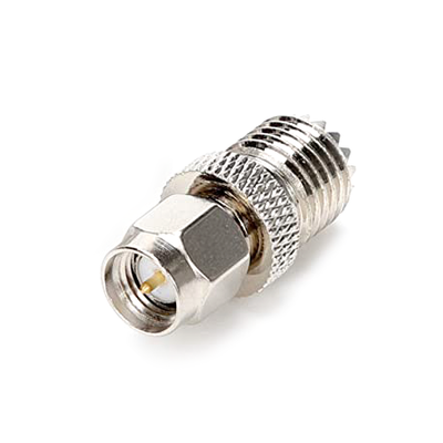 Adaptador en Línea  de Conector SMA Macho a Mini-UHF Hembra  Níquel/ Oro/ Teflón.Au/Teflón.