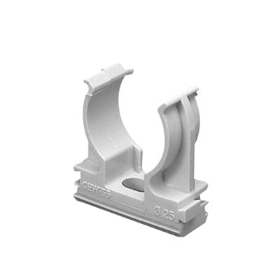 Soporte de presión (Abrazadera)  PVC Auto-extinguible  abierto para tubería de 32 mm