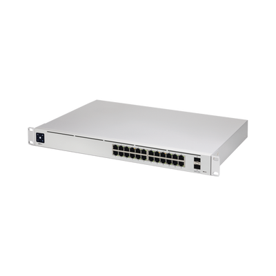UniFi Switch USW-Pro-24  Capa 3 de 24 puertos Gigabit RJ-45 + 2 puertos 1/10G SFP+  pantalla informativa