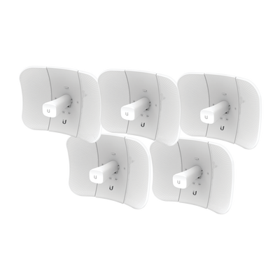 Kit de 5 LiteBeam 2x2 MIMO airMAX AC GEN2 CPE hasta 450 Mbps  5 GHz (5150 - 5875 MHz) con antena integrada de 23 dBi