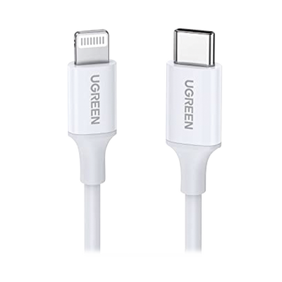 Cable USB-C a Lightning | 1 Metro | Certificado MFi | Carga Rápida 60W | 480 Mbps | PD | Conector C94 | Adecuado para iPhone  iPad y iPod | Protección Integrada | Caja de ABS | Cubierta de TPE | Color Blanco.