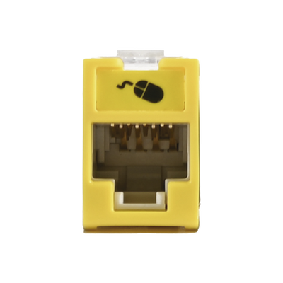 Jack UltraMAX Cat6  UTP  Montaje híbrido en Placa de Pared (Plano y Angulado)  Color Amarillo  Punch Down