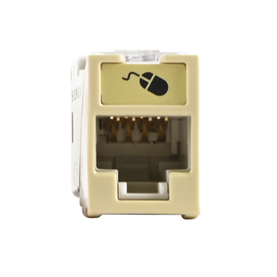 Jack UltraMAX Cat6A  UTP  Montaje híbrido en Placa de Pared (Plano y Angulado)  Color Marfil  Punch Down