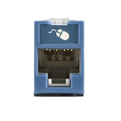 Jack UltraMAX Cat6  UTP  Montaje híbrido en Placa de Pared (Plano y Angulado)  Color Azul  Punch Down