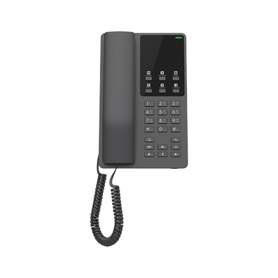 Teléfono IP Hotelero  2 líneas SIP con 2 cuentas  codec Opus  IPV4/IPV6  color negro  con gestión en la nube GDMS