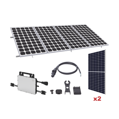 Kit Solar para Interconexión de 1.1 KW de Potencia Pico 220Vcc con Microinversor 1KW y 2 Módulos de 550 W (Incluye Montaje )