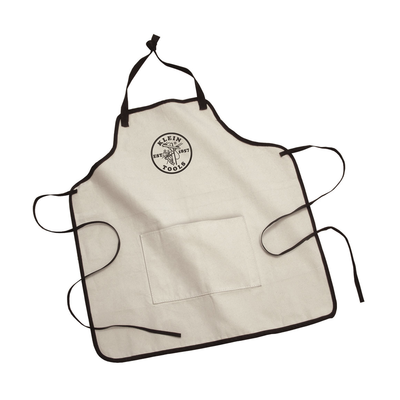 Mandil de Lienzo para Parrillero Experto. Color Negro y Grabados en Blanco