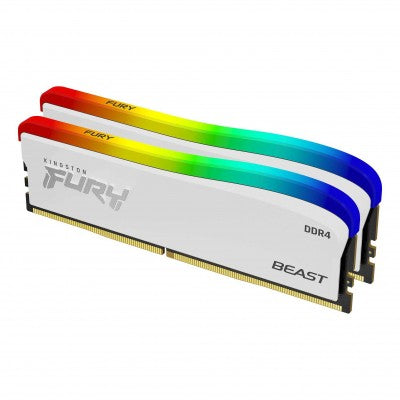 Memoria KINGSTON 16GB 3200MT/s DDR4 CL16 DIMM (Kit of 2) FURY Beast White RGB SE KF432C16BWAK2/16