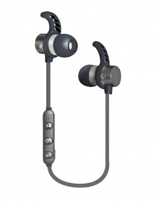 Audífonos Manos Libres Bluetooth TECHZONE GI18AUD01BT-GR  Base Magnética  Botones Multimedia  Batería de Larga Duración Recargable  Diseño Ergonómico