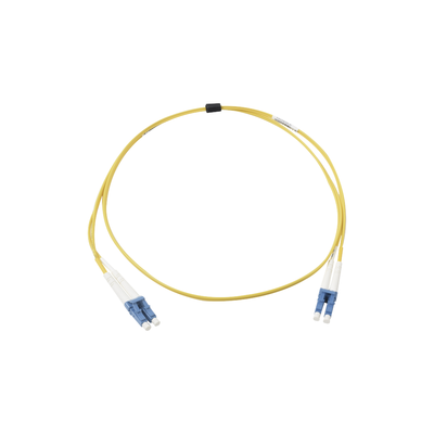 Jumper de Fibra Óptica Monomodo (OS2)  XGLO  Riser  LC/UPC-LC/UPC Duplex  OFNR  Color Amarillo  5 Metros