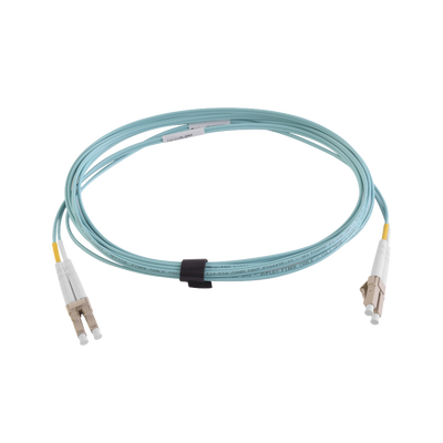 Jumper de Fibra Óptica Multimodo 50/125 XGLO OM4  LC-LC Duplex  OFNR  Color Aqua  10 Metros