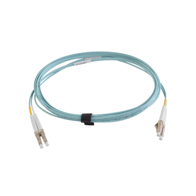 Jumper de Fibra Óptica Multimodo 50/125 XGLO OM3  LC-LC Duplex  OFNR  Color Aqua  5 Metros