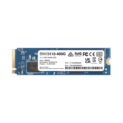 SSD 400GB NVMe M.2 2280  diseñada para Synology NAS con ranuras M.2 integradas