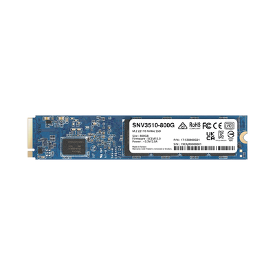 SSD 800GB NVMe M.2 22110  diseñada para Synology NAS con ranuras M.2 integradas