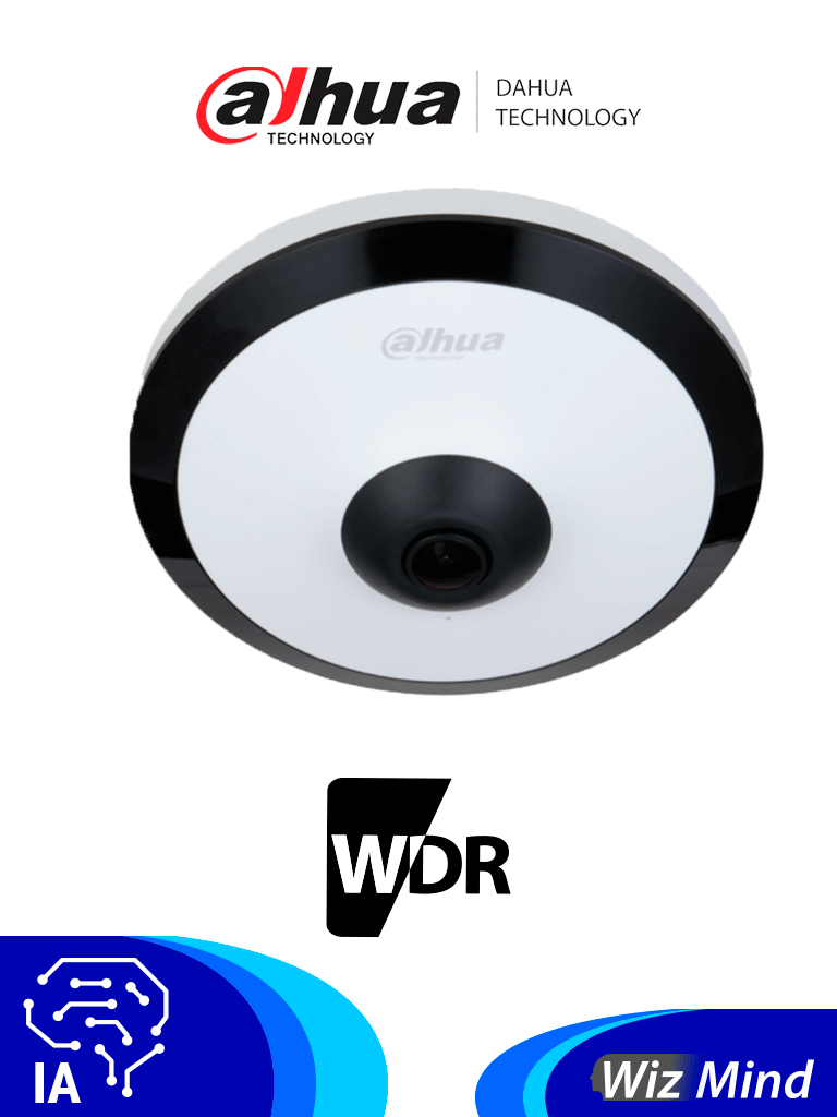 DAHUA IPC-EW5541N-AS - Cámara IP FishEye de 5 MP/WinzMind/ IR de 10 Mts/H.265+/ PoE/ WDR Real/ Micrófono Integrado/ Heat Map/ Detección Inteligente/ Ranura para MicroSD/E&S de Alarma/E&S de Audio/ 3D DNR  HLC  BLC/Interior #MDIP #IMD #FAB #DA5 #MCI2