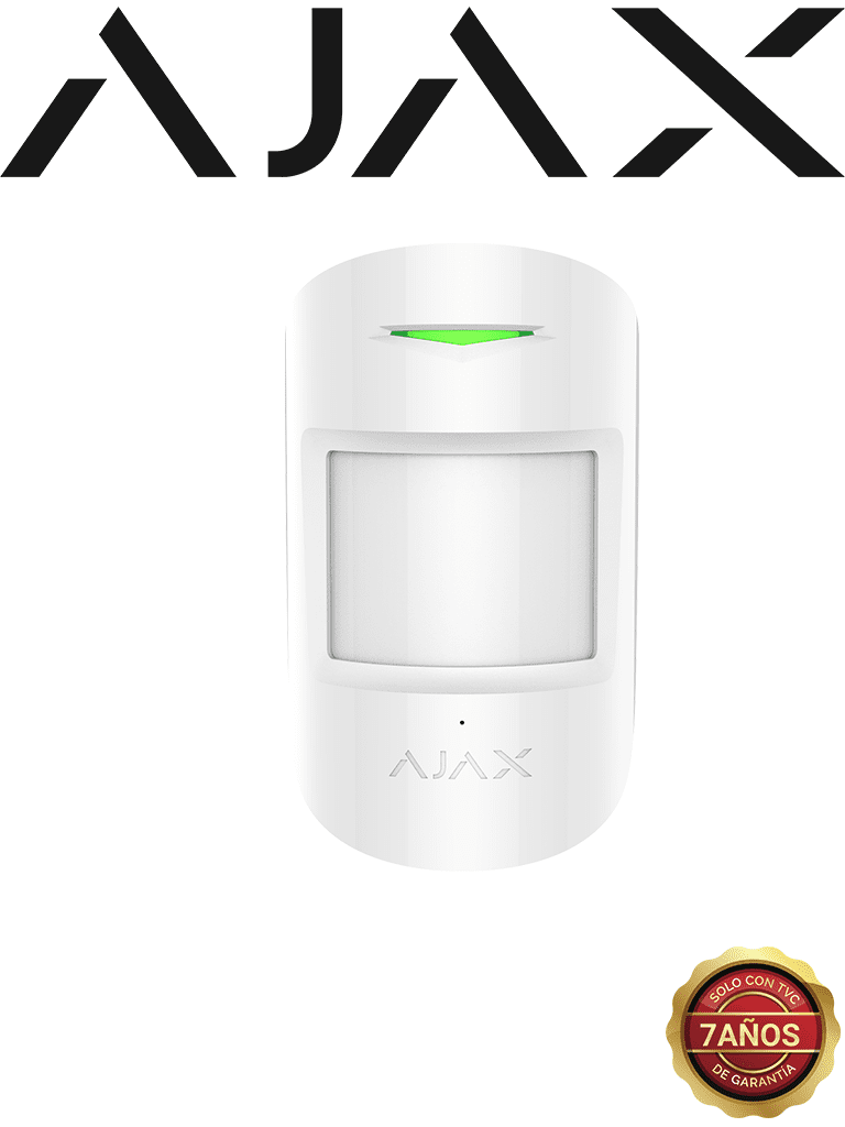 AJAX CombiProtectW - Detector inalámbrico combinado de rotura de cristal y movimiento. Color Blanco (28267.06.WH3)