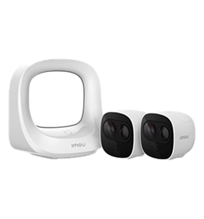 IMOU CELLPROKIT2 – 2 Cámaras 100% Libres de Cables +Estación Base/ Batería Recargable/ 2 Megapíxeles/ Audio Dos Vías/ Detector PIR Integrado/ IR de 10 Metros/ Compatible con Alexa y Asistente de Google/ Almacenamiento en Estación Base/ Wifi/