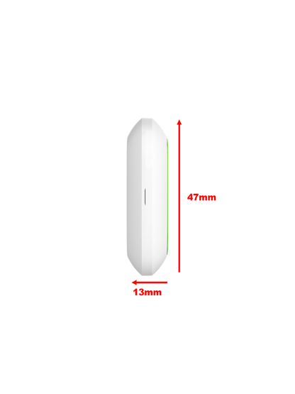 AJAX  Button W - Botón  inteligente  multifuncional.    Botón de pánico / Control de dispositivos de automatización / Silenciar alarmas de detectores de incendios. Color Blanco (28203.26.WH3)