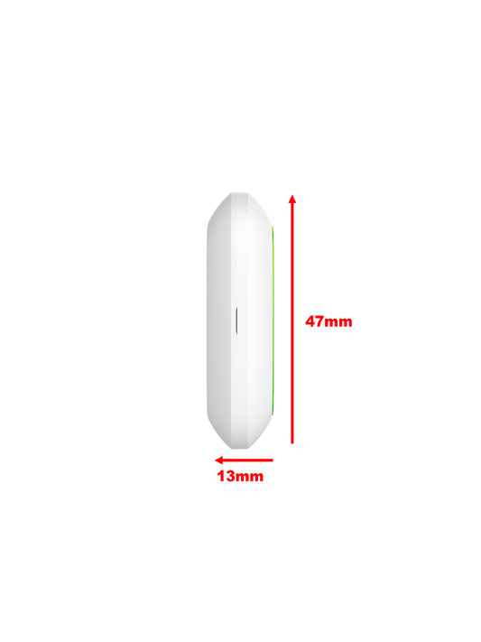 AJAX  Button W - Botón  inteligente  multifuncional.    Botón de pánico / Control de dispositivos de automatización / Silenciar alarmas de detectores de incendios. Color Blanco (28203.26.WH3)