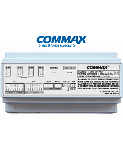 COMMAX CCU204AGF - Distribuidor para panel de audio modelo DR2AG  conecta hasta 4 Intercomunicadores o auriculares AP2SAG  conexión a 2 hilos  alimentación con fuente RF2A  solución