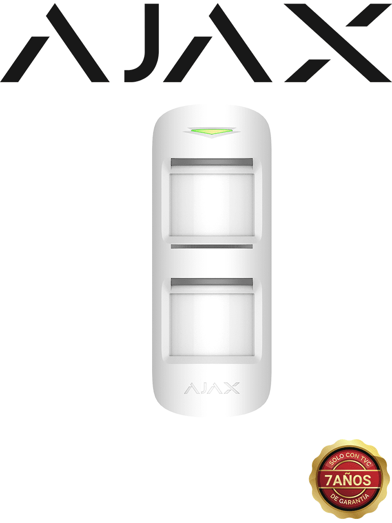 AJAX MotionProtect Outdoor W - Detector de movimiento inalámbrico para exterior con sistema anti-enmascaramiento avanzado. Color Blanco (28302.33.WH3)
