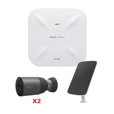 Kit de Cámaras Wi-Fi  con Access Point/ Incluye 1 Cámara de Batería  CS-BC1C / 1 Pane solar Mod. CS-CMT-SOLARPANEL-C / 1 Access Point RG-RAP6260(G)