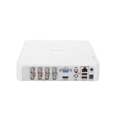 DVR 8 Canales TurboHD + 2 Canales IP / 2 Megapixel (1080p) Lite / Acusense Lite (Evita Falsas Alarmas) / Audio por Coaxitron / 1 Bahía de Disco Duro / H.265+ / Salida de Vídeo Full HD