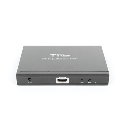 MATRICIAL DE VIDEO HDMI 4X1 (Divisor) / 4 Entradas a 1 Salida HDMI /  1080p @ 60Hz / Diferentes modos de Display / Pantalla completa  Modo Dual  Modo Quad / Conmutación por Botón o Control Remoto / Botón de Control de audio.