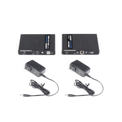 Kit extensor KVM (HDMI y USB) hasta 70 metros | Resolución 4K @ 60 Hz | Cat 6  6a y 7 | IPCOLOR | CERO LATENCIA | HDR10 | Salida Loop | Puerto S/PDIF | Uso 24/7 | Transmite el Video y Controla tu DVR vía USB a distancia.