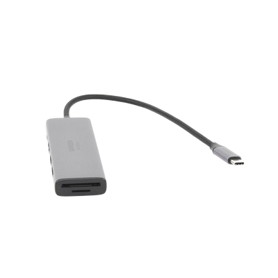 HUB USB-C Multifuncional   a  HDMI 4K@60Hz / HDCP2.2 / HDR10/3D / 2 Puertos USB3.0 / Lector de Tarjetas SD+TF (Uso Simultáneo) / USB C PD 100W / 6 en 1