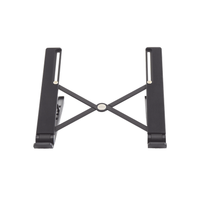 HUB (Docking Station) 5 en 1 con Soporte para Laptop | 2 USB 3.0 a 5Gbps | HDMI 4K@30Hz | Memoria Micro SD (TF) + SD | Amplia Compatibilidad de 10-15" | Ajuste de Altura | Aluminio | PC+ABS | Silicona | Color Negro.