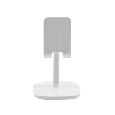 Soporte para Telefono Celular & Tablet / Ajustable de 5° a 45° / Base Antideslizante / Proteccion de Silicona / ABS / Amplia Compatibilidad con dispositivos de 4   a 7.9   / Color Blanco