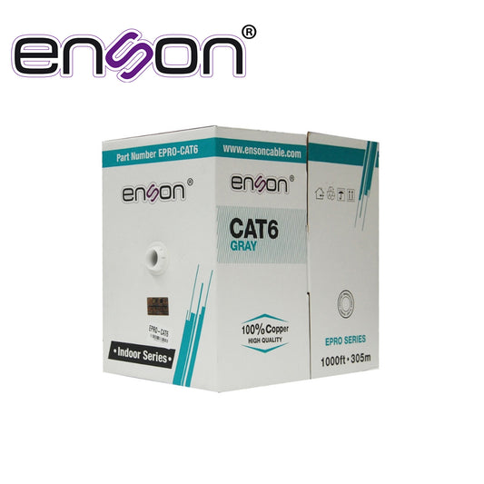 CABLE UTP CAT6 ENSON EPRO-CAT6 FORRO PVC 4 PARES CALIBRE 23 AWG 100% COBRE USO INTERIOR BOBINA 1000 PIES 305 METROS **CERTIFICACION UL**